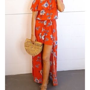 Floral High Low Maxi Dress